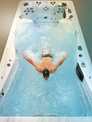 swimming in a momentum deep swim spa